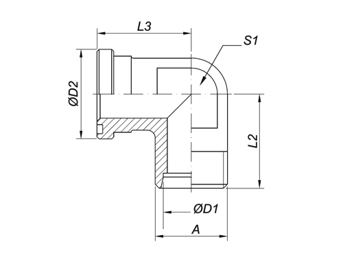 Фланцевый адаптер угловой (метрическая резьба)